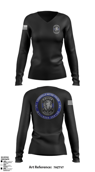 Women's Long Sleeve Vneck Shirt, , Police, Teamtime, Team time, sublimation, custom sports apparel, team uniforms, spirit wear, spiritwear, sports uniforms, custom shirts, team store, custom team store, fundraiser sports, apparel fundraiser