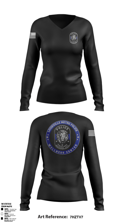 LMPD WELLNESS UNIT 57216807 Women's Long Sleeve V-neck Shirt - 49