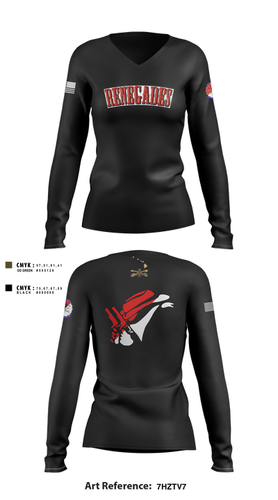 2-6 Cav Alpha troop Renegades 57667590 Women's Long Sleeve V-neck Shirt - 10