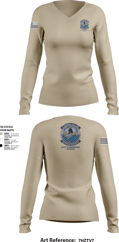 USS GEORGE WASHINGTON CVN-73 87107086 Women's Long Sleeve V-neck Shirt - 1