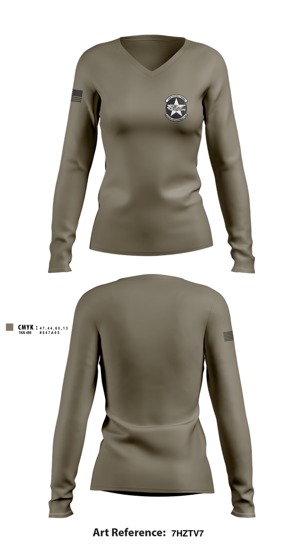 Women's Long Sleeve Vneck Shirt, , Air Force, Teamtime, Team time, sublimation, custom sports apparel, team uniforms, spirit wear, spiritwear, sports uniforms, custom shirts, team store, custom team store, fundraiser sports, apparel fundraiser