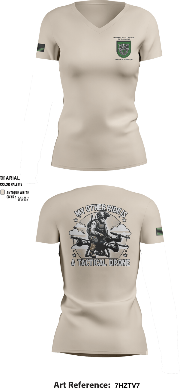 Women's Short Sleeve Vneck Shirt, MID 1-10 SFG (A), Army, Teamtime, Team time, sublimation, custom sports apparel, team uniforms, spirit wear, spiritwear, sports uniforms, custom shirts, team store, custom team store, fundraiser sports, apparel fundraiser