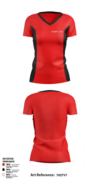 Women's Short Sleeve Vneck Shirt, County Line High School, Spirit Store, Teamtime, Team time, sublimation, custom sports apparel, team uniforms, spirit wear, spiritwear, sports uniforms, custom shirts, team store, custom team store, fundraiser sports, apparel fundraiser