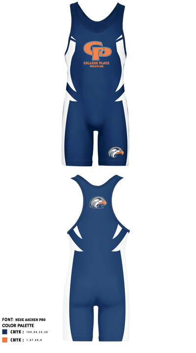 College Place High School Wrestling 47921319 Wrestling Singlet - 2