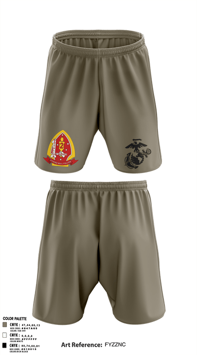 1st Battalion 2nd Marines 97957515 Athletic Shorts With Pockets - 1