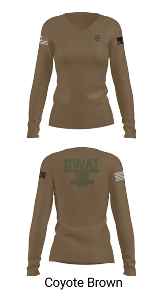 Women's Long Sleeve Vneck Shirt, , Police, Teamtime, Team time, sublimation, custom sports apparel, team uniforms, spirit wear, spiritwear, sports uniforms, custom shirts, team store, custom team store, fundraiser sports, apparel fundraiser