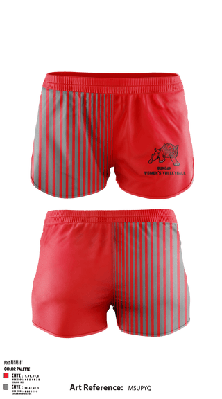 Women's Shorts, Duncan High School Volleyball, Women's Volleyball, Teamtime, Team time, sublimation, custom sports apparel, team uniforms, spirit wear, spiritwear, sports uniforms, custom shirts, team store, custom team store, fundraiser sports, apparel fundraiser