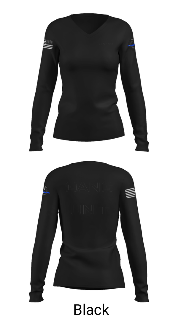 Women's Long Sleeve Vneck Shirt, , Police, Teamtime, Team time, sublimation, custom sports apparel, team uniforms, spirit wear, spiritwear, sports uniforms, custom shirts, team store, custom team store, fundraiser sports, apparel fundraiser