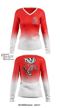 Tucson High Magnet School Tennis 44597806 Women's Long Sleeve V-neck Shirt - 1