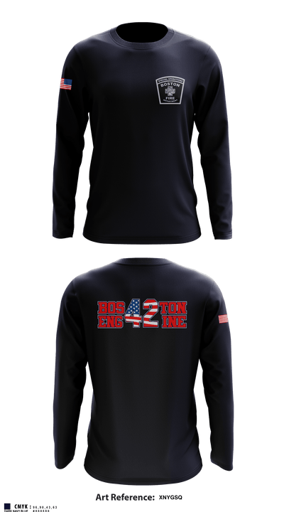 Boston Fire Department Engine-42 59280094 Long Sleeve Performance Shirt - 4