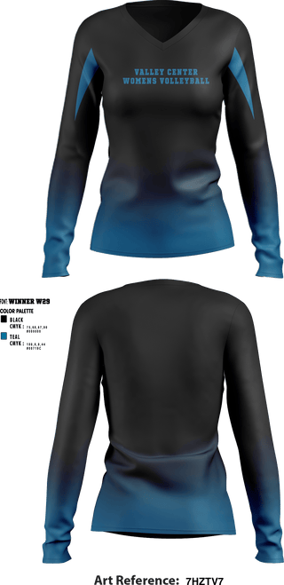 Women's Long Sleeve Vneck Shirt, Valley Center High School, Women's Volleyball, Teamtime, Team time, sublimation, custom sports apparel, team uniforms, spirit wear, spiritwear, sports uniforms, custom shirts, team store, custom team store, fundraiser sports, apparel fundraiser