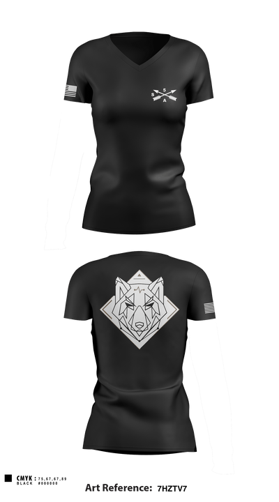 Alpha Company, 5th GSB 40097456 Women's Short Sleeve V-neck Shirt - 1