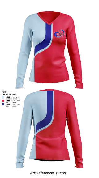 Women's Long Sleeve Vneck Shirt, VMIVMI, , Teamtime, Team time, sublimation, custom sports apparel, team uniforms, spirit wear, spiritwear, sports uniforms, custom shirts, team store, custom team store, fundraiser sports, apparel fundraiser