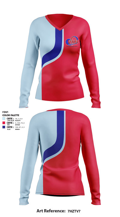 VMIVMI 5018873 Women's Long Sleeve V-neck Shirt - 1