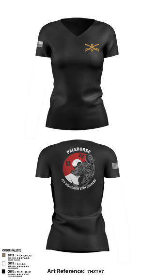 Women's Short Sleeve Vneck Shirt, B TRP 5-17 ACS, Army, Teamtime, Team time, sublimation, custom sports apparel, team uniforms, spirit wear, spiritwear, sports uniforms, custom shirts, team store, custom team store, fundraiser sports, apparel fundraiser