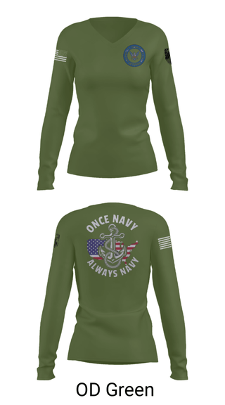 Women's Long Sleeve Vneck Shirt, , Navy, Teamtime, Team time, sublimation, custom sports apparel, team uniforms, spirit wear, spiritwear, sports uniforms, custom shirts, team store, custom team store, fundraiser sports, apparel fundraiser