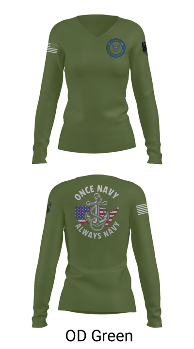 Uss Eisenhower 48990144 Women's Long Sleeve V-neck Shirt - 39
