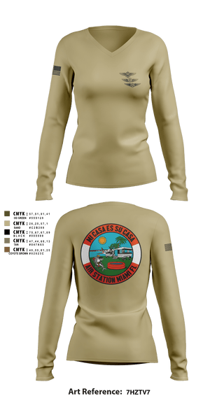 Women's Long Sleeve Vneck Shirt, , Coast Guard, Teamtime, Team time, sublimation, custom sports apparel, team uniforms, spirit wear, spiritwear, sports uniforms, custom shirts, team store, custom team store, fundraiser sports, apparel fundraiser