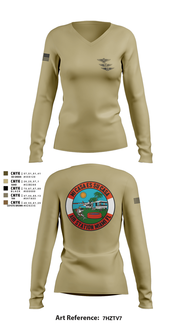 Women's Long Sleeve Vneck Shirt, , Coast Guard, Teamtime, Team time, sublimation, custom sports apparel, team uniforms, spirit wear, spiritwear, sports uniforms, custom shirts, team store, custom team store, fundraiser sports, apparel fundraiser