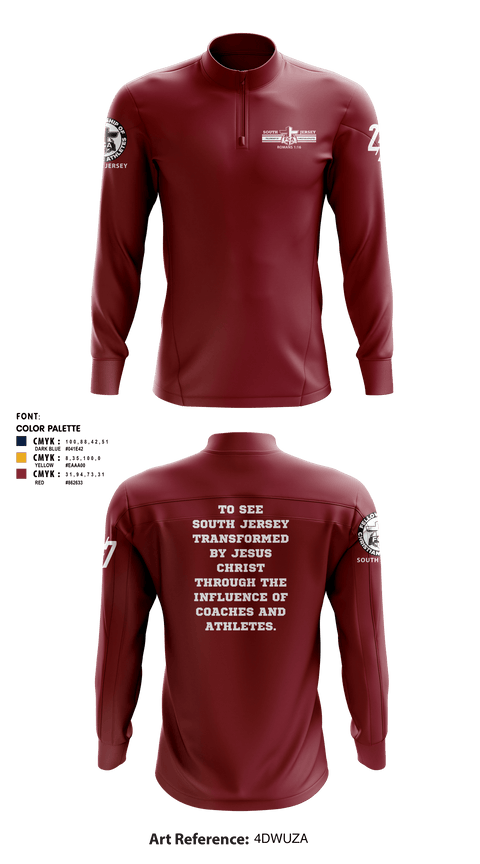 Quarter Zip Jacket, FCA ( Fellowship of Christian Athletes ) South Jersey, Spirit Store, Teamtime, Team time, sublimation, custom sports apparel, team uniforms, spirit wear, spiritwear, sports uniforms, custom shirts, team store, custom team store, fundraiser sports, apparel fundraiser