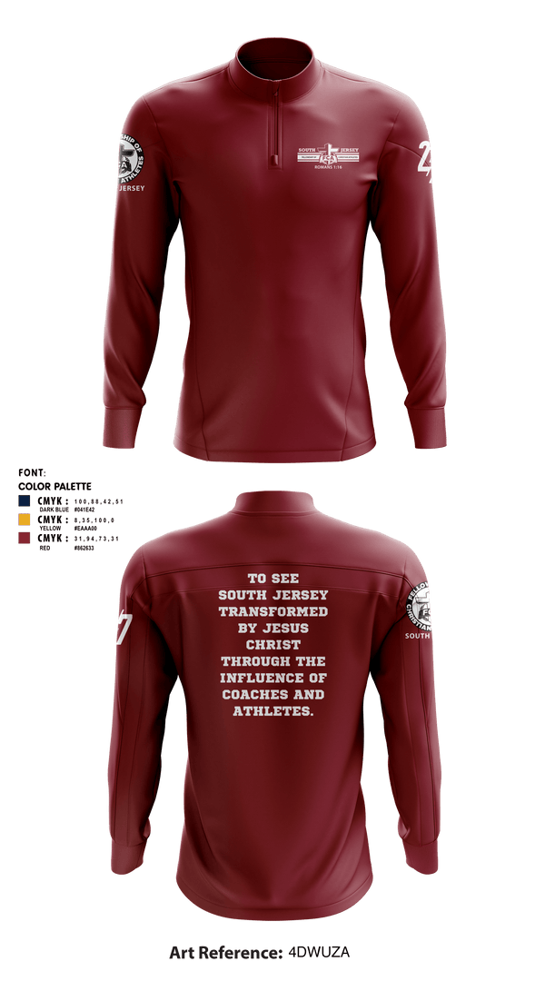 Quarter Zip Jacket, FCA ( Fellowship of Christian Athletes ) South Jersey, Spirit Store, Teamtime, Team time, sublimation, custom sports apparel, team uniforms, spirit wear, spiritwear, sports uniforms, custom shirts, team store, custom team store, fundraiser sports, apparel fundraiser