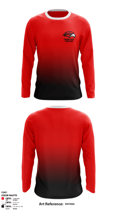 Frontier Senior High School Wrestling 68856248 Long Sleeve Rash Guard Shirt - 1