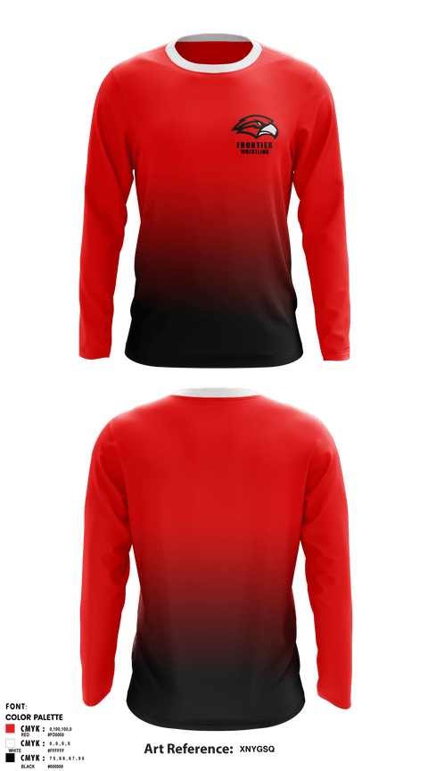 Long Sleeve Rash Guard Shirt, Frontier Senior High School Wrestling, Wrestling, Teamtime, Team time, sublimation, custom sports apparel, team uniforms, spirit wear, spiritwear, sports uniforms, custom shirts, team store, custom team store, fundraiser sports, apparel fundraiser
