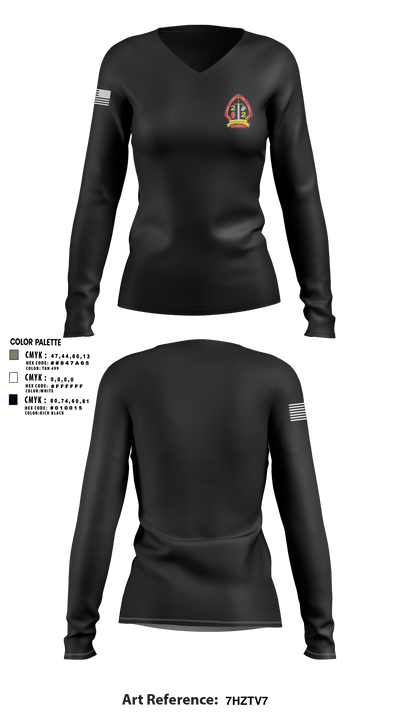 2nd battalion 2nd marines 56567651 Women's Long Sleeve V-neck Shirt - 3