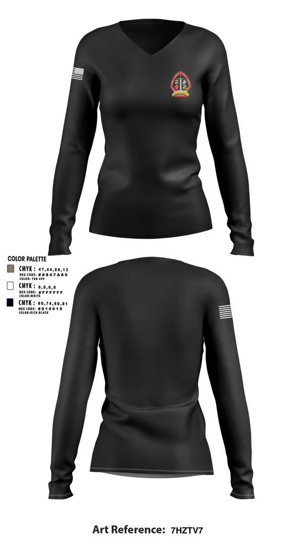Women's Long Sleeve Vneck Shirt, 2nd battalion 2nd marines, Marines, Teamtime, Team time, sublimation, custom sports apparel, team uniforms, spirit wear, spiritwear, sports uniforms, custom shirts, team store, custom team store, fundraiser sports, apparel fundraiser