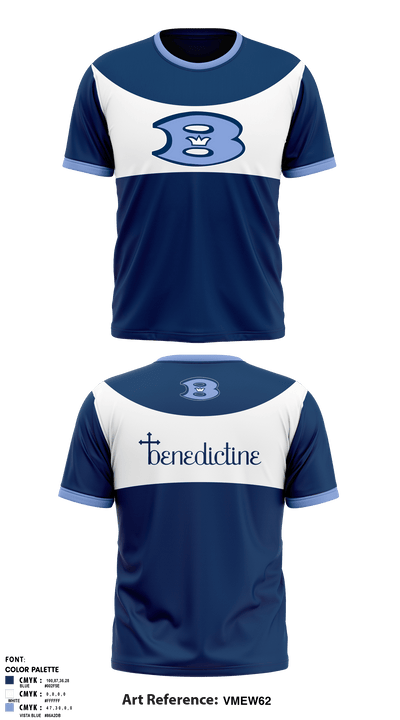 Benedictine Wrestling 76279848 Short Sleeve Rash Guard Shirt - 1