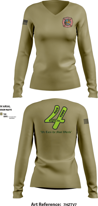 Women's Long Sleeve Vneck Shirt, , Fire Department, Teamtime, Team time, sublimation, custom sports apparel, team uniforms, spirit wear, spiritwear, sports uniforms, custom shirts, team store, custom team store, fundraiser sports, apparel fundraiser