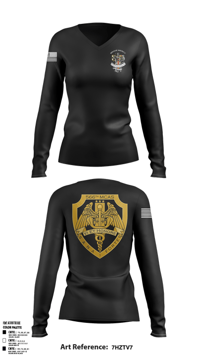 566 MCAS 1040274 Women's Long Sleeve V-neck Shirt - 61
