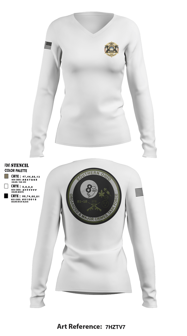 Women's Long Sleeve Vneck Shirt, , Police, Teamtime, Team time, sublimation, custom sports apparel, team uniforms, spirit wear, spiritwear, sports uniforms, custom shirts, team store, custom team store, fundraiser sports, apparel fundraiser