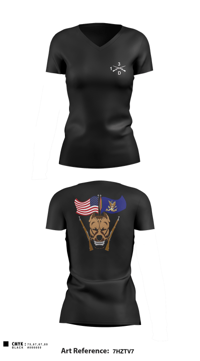 1/3 D.Co Colors 38248924 Women's Short Sleeve V-neck Shirt - 2