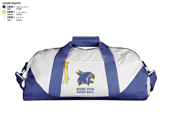 Duffle Bag, Rising Star High School Basketball, Women's Basketball, Teamtime, Team time, sublimation, custom sports apparel, team uniforms, spirit wear, spiritwear, sports uniforms, custom shirts, team store, custom team store, fundraiser sports, apparel fundraiser