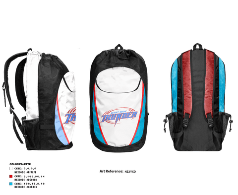 Gear Bag, East Side Thunder, Baseball, Teamtime, Team time, sublimation, custom sports apparel, team uniforms, spirit wear, spiritwear, sports uniforms, custom shirts, team store, custom team store, fundraiser sports, apparel fundraiser