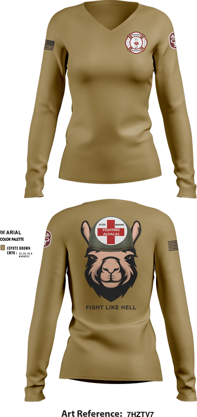 Alpha Company, WBAMC 94187438 Women's Long Sleeve V-neck Shirt - 3