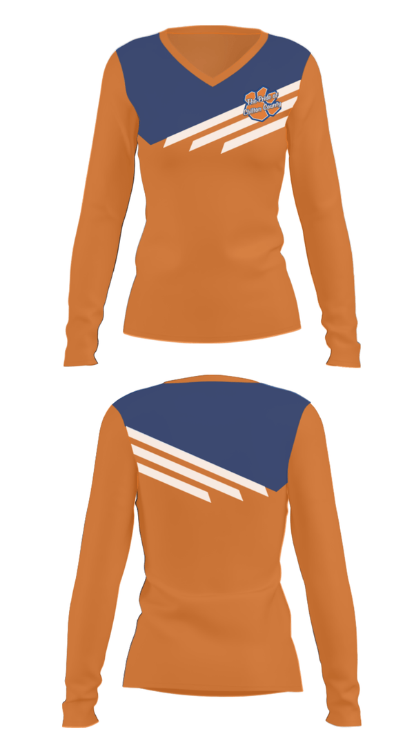 Women's Long Sleeve Vneck Shirt, Chilton County High School Band, Spirit Store, Teamtime, Team time, sublimation, custom sports apparel, team uniforms, spirit wear, spiritwear, sports uniforms, custom shirts, team store, custom team store, fundraiser sports, apparel fundraiser