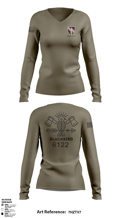 Bco 1/54th SFAB 95205956 Women's Long Sleeve V-neck Shirt - 7