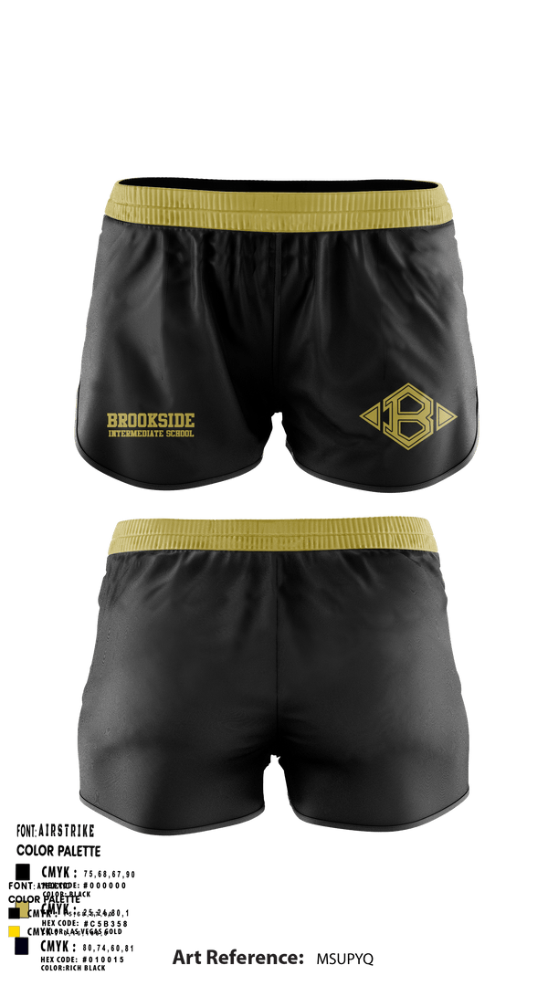 Women's Shorts, Brookside Intermediate School Track, Track & Field, Teamtime, Team time, sublimation, custom sports apparel, team uniforms, spirit wear, spiritwear, sports uniforms, custom shirts, team store, custom team store, fundraiser sports, apparel fundraiser