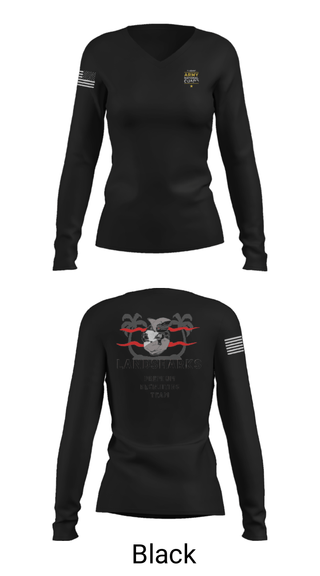 Women's Long Sleeve Vneck Shirt, , National Guard, Teamtime, Team time, sublimation, custom sports apparel, team uniforms, spirit wear, spiritwear, sports uniforms, custom shirts, team store, custom team store, fundraiser sports, apparel fundraiser