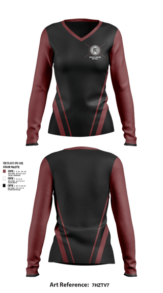 Women's Long Sleeve Vneck Shirt, Douglas High School Softball, Softball, Teamtime, Team time, sublimation, custom sports apparel, team uniforms, spirit wear, spiritwear, sports uniforms, custom shirts, team store, custom team store, fundraiser sports, apparel fundraiser