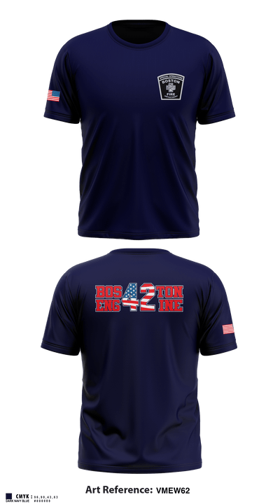 Boston Fire Department Engine-42 59280094 Short Sleeve Performance Shirt - 4