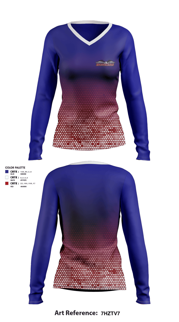 Women's Long Sleeve Vneck Shirt, Honkers Women's Basketball, Women's Basketball, Teamtime, Team time, sublimation, custom sports apparel, team uniforms, spirit wear, spiritwear, sports uniforms, custom shirts, team store, custom team store, fundraiser sports, apparel fundraiser