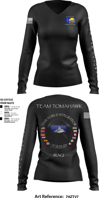 Women's Long Sleeve Vneck Shirt, 1889th RSG, Army, Teamtime, Team time, sublimation, custom sports apparel, team uniforms, spirit wear, spiritwear, sports uniforms, custom shirts, team store, custom team store, fundraiser sports, apparel fundraiser