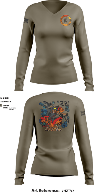 Women's Long Sleeve Vneck Shirt, , Army, Teamtime, Team time, sublimation, custom sports apparel, team uniforms, spirit wear, spiritwear, sports uniforms, custom shirts, team store, custom team store, fundraiser sports, apparel fundraiser