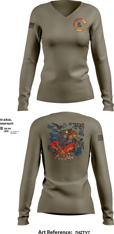 Golf Company, 229th MI BN 34374533 Women's Long Sleeve V-neck Shirt - 2