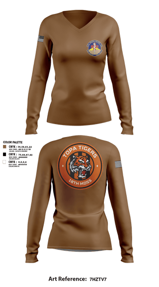 Women's Long Sleeve Vneck Shirt, 18 Medical Support Squadron, Air Force, Teamtime, Team time, sublimation, custom sports apparel, team uniforms, spirit wear, spiritwear, sports uniforms, custom shirts, team store, custom team store, fundraiser sports, apparel fundraiser