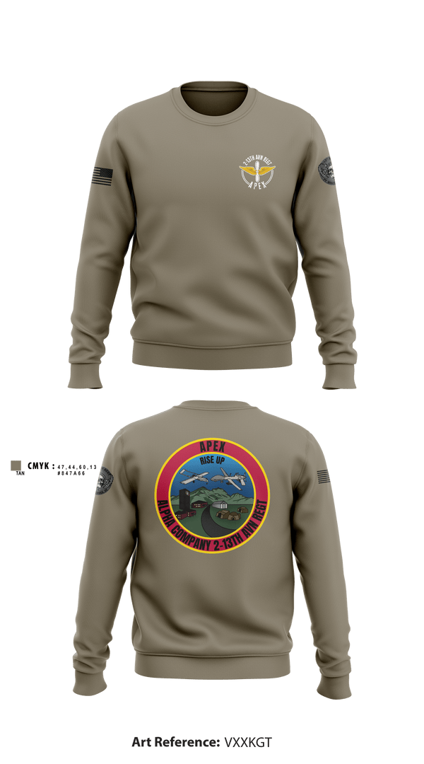 Crew Neck Sweatshirt, A Co, 2-13th AVN REGT, , Teamtime, Team time, sublimation, custom sports apparel, team uniforms, spirit wear, spiritwear, sports uniforms, custom shirts, team store, custom team store, fundraiser sports, apparel fundraiser