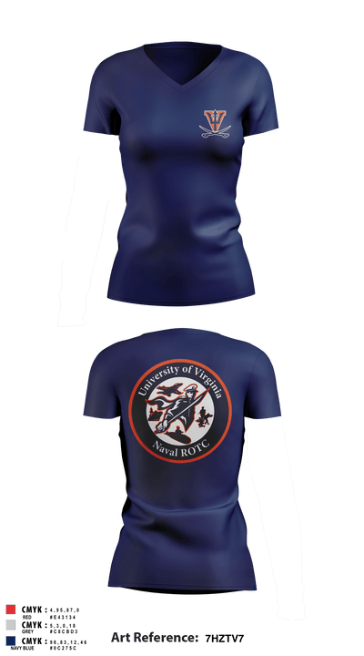 University of Virginia NROTC 91641380 Women's Short Sleeve V-neck Shirt - 5